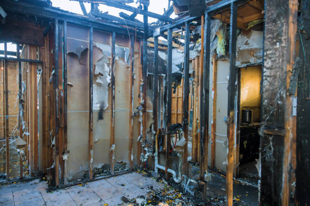 Professional Emergency Fire Damage Restoration technician working in Gibson Island, MD
